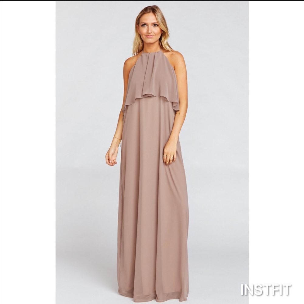 Aimee Ruffle Maxi Dress - Dune Chiffon - Small